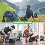 20000mAh Rechargeable Battery Powered Fan, 8 inch Auto-Oscillating Table Fan with Remote & Timer - Portable Camping Fan with LED Light