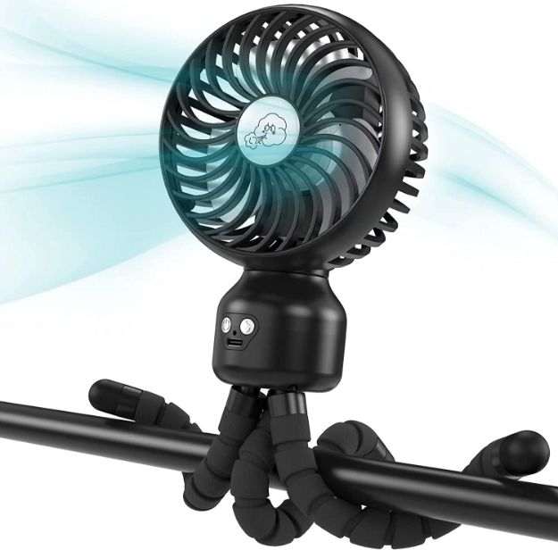 Amacool 4000mah Auto Oscillating Stroller Fan
