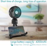 Amacool 4000mah Auto Oscillating Stroller Fan