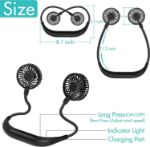 AMACOOL Neck Fan 2600mah Battery Operated Neckband Fan 6-Speed Hand-Free Wearable Personal Fan for Hot Flashes Home Office Travel Outdoor Sports 