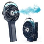 Portable Handheld Misting Fan, 3000mAh Rechargeable Battery Operated Spray Water Mist Fan, Foldable Mini Personal Fan for Travel, Makeup, Home, Office, Camping, Outdoors