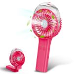Portable Handheld Misting Fan, 3000mAh Rechargeable Battery Operated Spray Water Mist Fan, Foldable Mini Personal Fan for Travel, Makeup, Home, Office, Camping, Outdoors