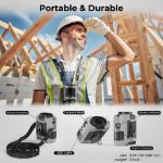 Wearable AMACOOL clip-on waist fan attached to belt and clothing