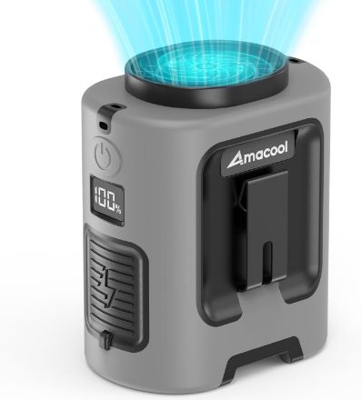 AMACOOL Mini Portable Waist Fan Clip on, 13000RPM Rapid-Cooling Personal Neck Fans, 5000mAh Rechargeable, 4 Speeds Wearable Shirt Belt Fan for Outdoor Work Jobsite Travel Camping, Gifts for Men Dad