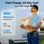 AMACOOL Mini Portable Waist Fan Clip on, 13000RPM Rapid-Cooling Personal Neck Fans, 5000mAh Rechargeable, 4 Speeds Wearable Shirt Belt Fan for Outdoor Work Jobsite Travel Camping, Gifts for Men Dad