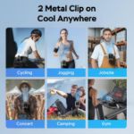 AMACOOL Mini Portable Waist Fan Clip on, 13000RPM Rapid-Cooling Personal Neck Fans, 5000mAh Rechargeable, 4 Speeds Wearable Shirt Belt Fan for Outdoor Work Jobsite Travel Camping, Gifts for Men Dad