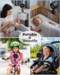 AMACOOL Baby Stroller Fan, Rechargeable Portable Clip on Fan, 17H Cooling with 5 Speeds, LED Display, 360°Rotate Personal Cooling Fans for Car Seat, Crib, Travel, Camping, Gifts for New Parents