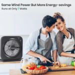 AMACOOL Table Fan, 12 inch Box Fan with 3 Adjustable Speeds & 8HRS Timer, 270° Pivoting Quiet Air Circulator, Desktop Fan for Bedroom Bathroom Kitchen Office, AC Adapter Included-White
