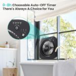 AMACOOL Table Fan, 12 inch Box Fan with 3 Adjustable Speeds & 8HRS Timer, 270° Pivoting Quiet Air Circulator, Desktop Fan for Bedroom Bathroom Kitchen Office, AC Adapter Included-White