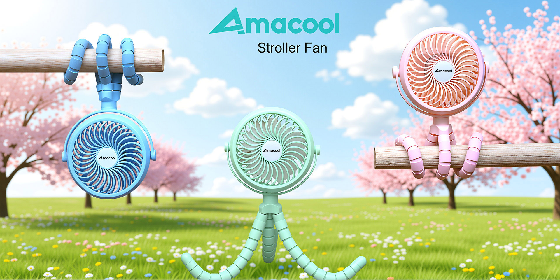 amacool stroller fan with led light