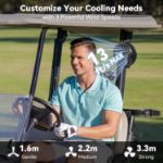 AMACOOL magnetic golf cart fan with three adjustable speed settings