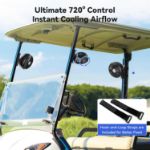 360 degree adjustable AMACOOL golf cart fan for targeted personal cooling
